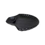 Matte Black Sea Shell Chip N Dip Ceramic Serving Platter - Image 2