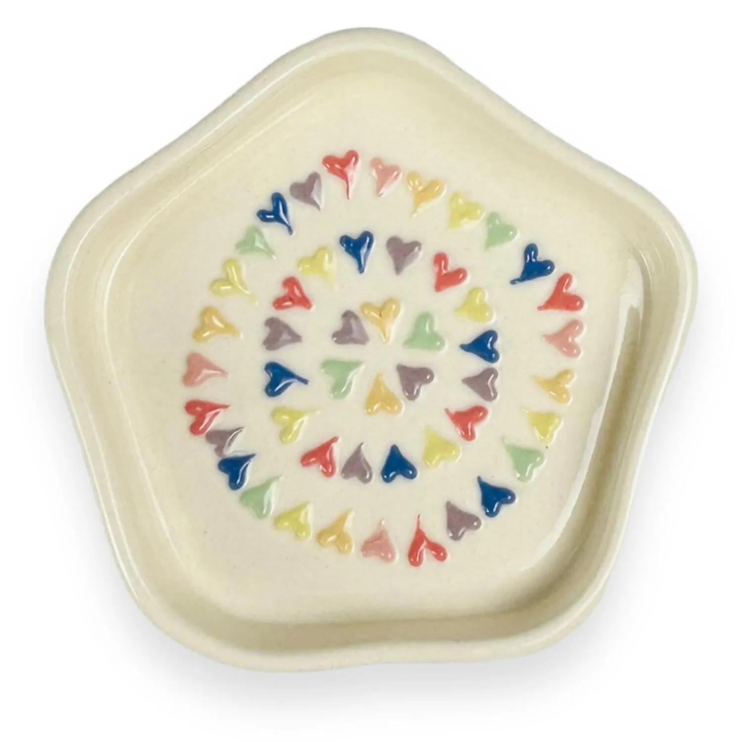 Multicolour 3D Heart Ceramic Dessert Plates- Set of 6 || Snack Plates || Side Plates - Image 4