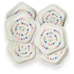 Multicolour 3D Heart Ceramic Dessert Plates- Set of 6 || Snack Plates || Side Plates - Image 5