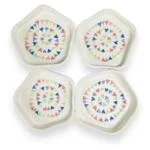 Multicolour 3D Heart Ceramic Dessert Plates- Set of 6 || Snack Plates || Side Plates - Image 3